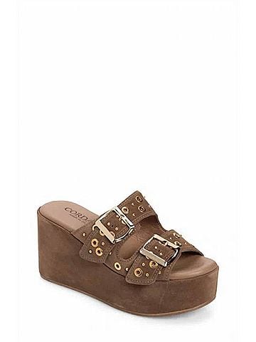 Cordani Women's Jayne Platform Wedge Slide Sandal in Fango Suede (view 2)