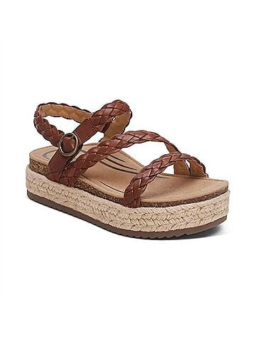 Aetrex Women's Julia Platform Sandal in Walnut (view 1)