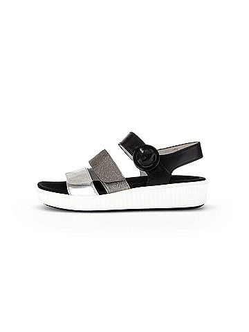 Gabor Women's 83.601 Three Strap Velcro Sandal in Lamina/Crash/Foular Silber/Stone/Schw. (view 2)
