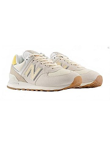 New Balance Women's 574 Sneaker in Sea Salt Yellow (view 2)