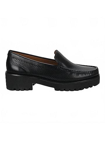 Bruno Menegatti Women's Carrera Leather Loafer in Black (view 1)