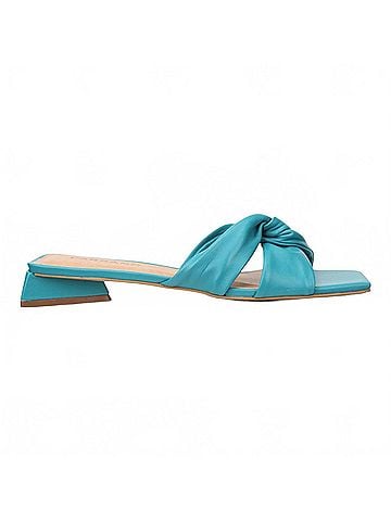 Carrano Women's Serenity Leather Slide Sandal in Blue Lagoon (view 1)
