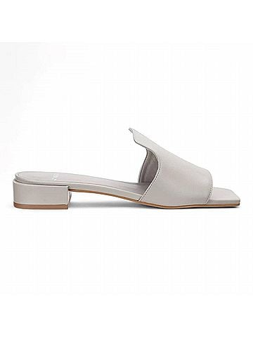 Carrano Women's Slide Leather Sandal in Gray (view 1)