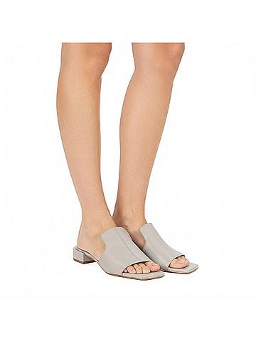 Carrano Women's Slide Leather Sandal in Gray (view 2)