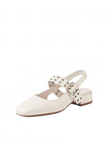 Django & Juliette Women's Vavka Slingback Heel in Ivory Leather (view 2)