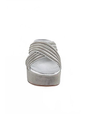 J/Slides Women's Quiana Platform Sandals in Grey/Silver (view 2)