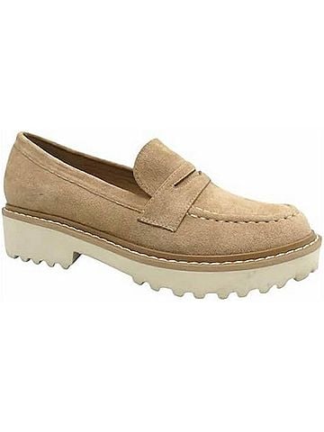 Pierre Dumas Women's Mora-1 Loafer in Taupe Faux Suede (view 1)