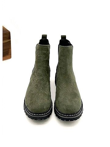 Corkys Women's Suede Howl Bootie in Green (view 2)