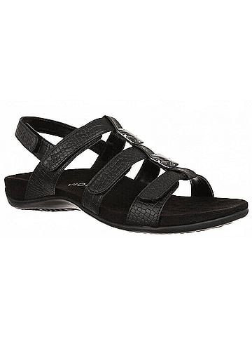 Vionic Women's Amber Backstrap Sandal in Black Croc (view 1)