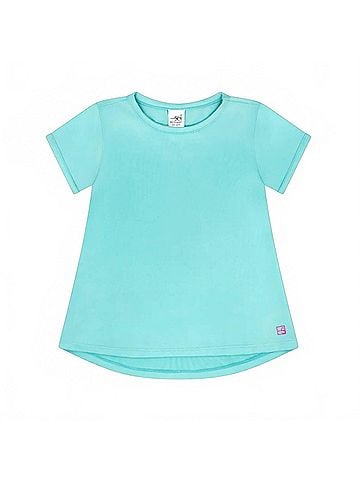 Lullaby Set Girls Bridget Basic Tee in Totally Turquoise (view 1)