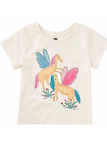 Tea Collection Kids Winged Horses Graphic Tee in Beige (view 2)