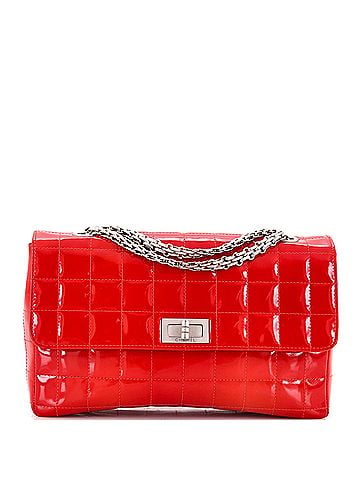 Chanel Chocolate Bar Flap Bag Quilted Patent Medium (view 1)