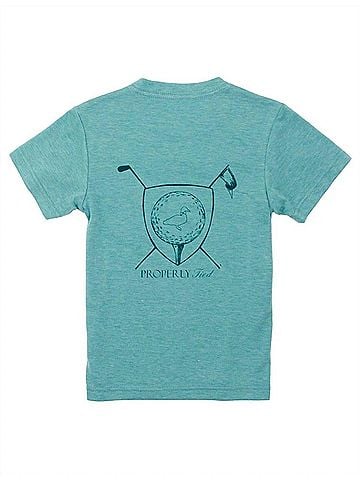 Properly Tied Boy's Portland Pocket Short Sleeve Tee in Tee Time Clover (view 1)