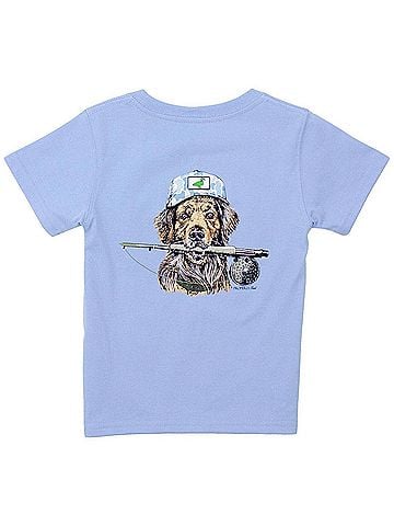 Properly Tied Kid's Fishing Buddy Short Sleeve Tee in Light Blue (view 1)