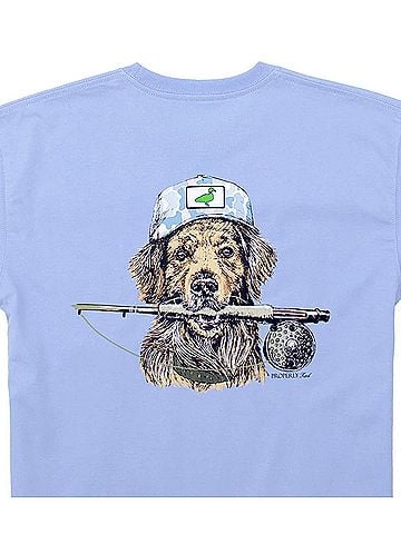 Properly Tied Kid's Fishing Buddy Short Sleeve Tee in Light Blue (view 2)