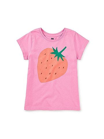 Tea Collection Girl's Fiesta Fresa Graphic Tee in Strawberry Print (view 1)