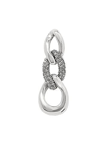 Brighton Women's Cleo Pave Link Post Drop Earrings in Silver (view 2)