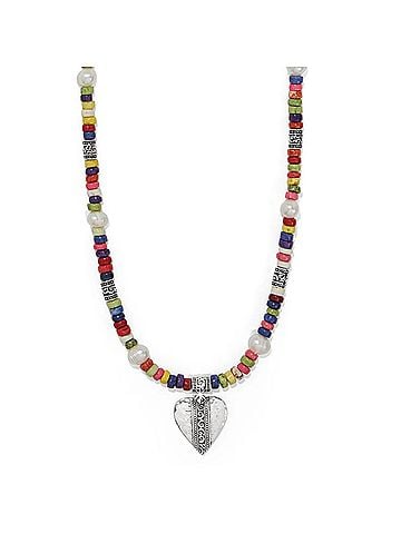 Brighton Women's Mingle Medley Petite Beaded Necklace in Silver-Multi (view 1)
