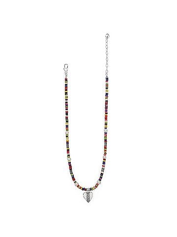 Brighton Women's Mingle Medley Petite Beaded Necklace in Silver-Multi (view 2)