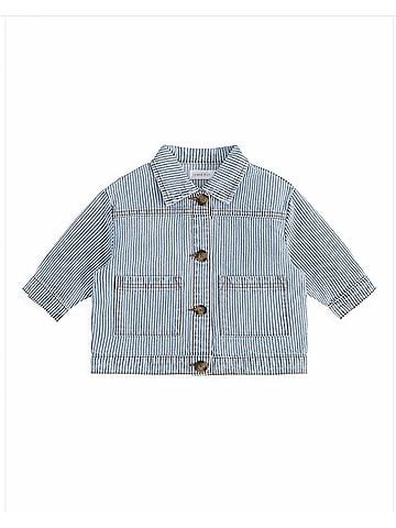 Jamie Kay Axel Holiday Striped Jacket in Light Blue (view 1)