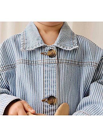 Jamie Kay Axel Holiday Striped Jacket in Light Blue (view 2)
