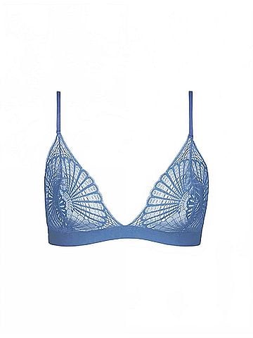 Commando Women's Butter & Lace Bralette in Hyacinth Blue (view 1)