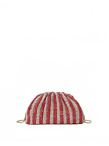 Loeffler Randall Women's Bailey Crochet Clutch Bag in Red/Natural (view 1)