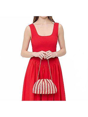 Loeffler Randall Women's Bailey Crochet Clutch Bag in Red/Natural (view 2)