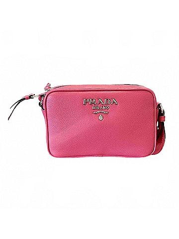 Prada Women's Vitello Phenix Leather Small Camera Crossbody Bag in Pink (view 1)