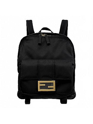 Fendi Women's Nylon Baguette Small Backpack in Black (view 1)