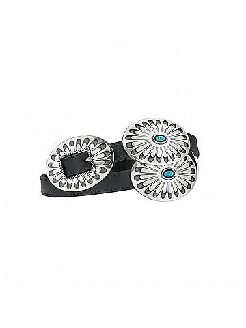 Brighton Women's Blackbird Concho Belt in Black (view 1)