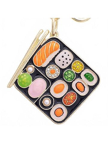 Canvas Women's Bento Box Embellished Bag Charm in Multi (view 2)