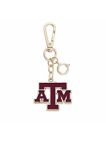 Canvas Women's Texas A And M Aggies Enamel Logo Bag Charm in Maroon (view 1)