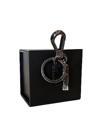 Fendi Women's Roma Mini Box Leather Key Ring Charm in Black (view 2)
