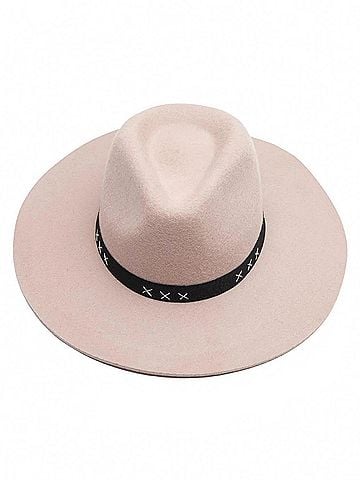 LUCCA Constance Western Wool Hat in Beige (view 2)