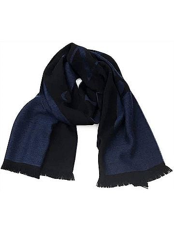 Philipp Plein Unisex Logo Scarf in Blue/ Black (view 1)