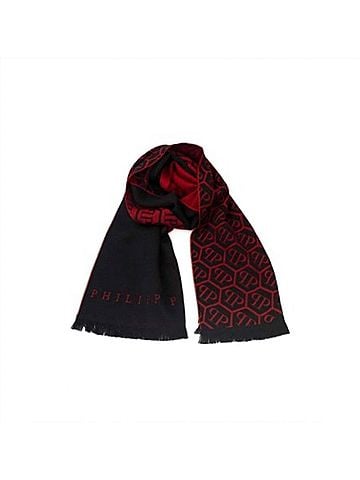 Philipp Plein Unisex Logo Scarf in Black/Red (view 1)