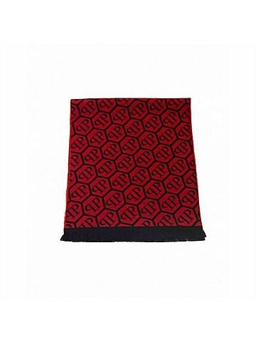 Philipp Plein Unisex Logo Scarf in Black/Red (view 2)