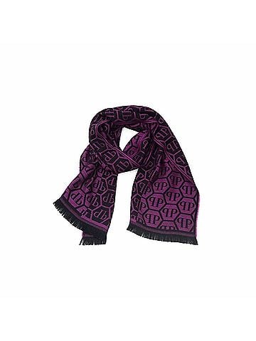 Philipp Plein Unisex Logo Scarf in Dark Purple (view 1)