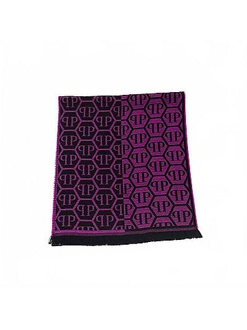 Philipp Plein Unisex Logo Scarf in Dark Purple (view 2)