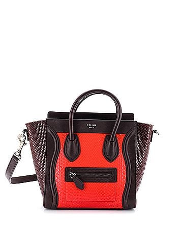 Céline Tricolor Luggage Bag Python and Leather Nano (view 1)