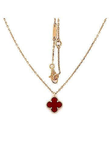 Van Cleef & Arpels Sweet Alhambra Pendant Necklace 18K Rose Gold and Carnelian (view 2)