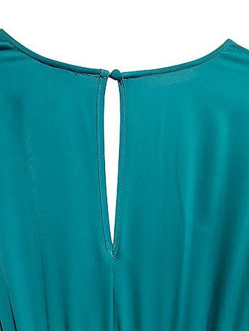 Torrid Tea Length Studio Crepe de Chine Surplice Dress Casual Dress (view 2)