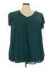 Torrid 100% Polyester Teal Torrid Short Sleeve Blouse Size 4X - photo 1