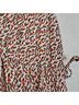 Max Studio 100% Rayon Floral Brown White Casual Dress Size L - photo 4