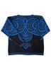 Diane von Furstenberg 100% Acrylic Graphic Blue Black Pullover Sweater Size L - photo 2
