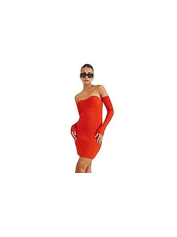 Helmut Lang Helmut Lang Contour Off Shoulder Mini Knit Dress in Poppy
Orange Size L Cocktail Dress (view 1)