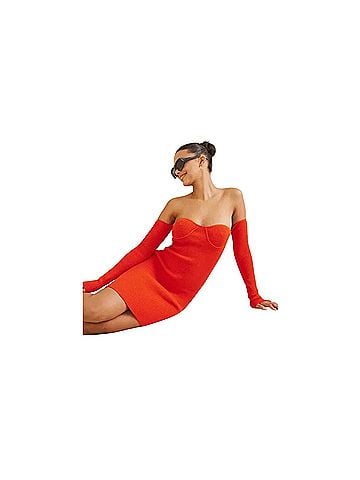 Helmut Lang Helmut Lang Contour Off Shoulder Mini Knit Dress in Poppy
Orange Size L Cocktail Dress (view 2)
