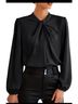 Grace Karin Black Long Sleeve Blouse Size S - photo 8