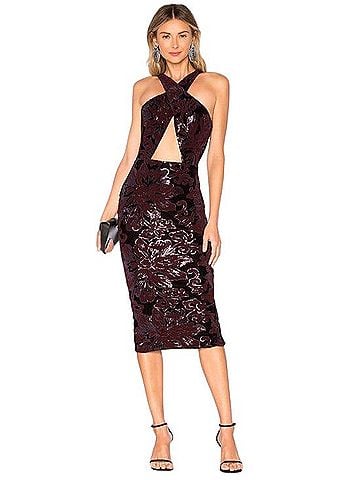 Michael Costello Stella Sequin Midi Dress Cocktail Dress (view 1)